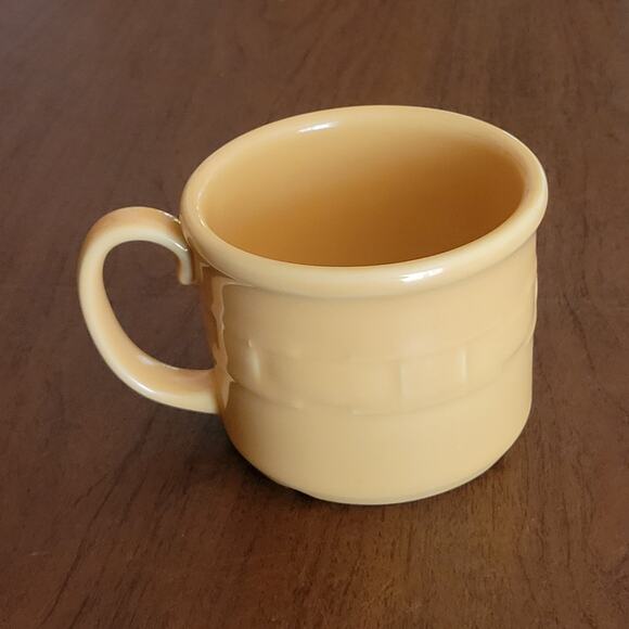 Longaberger Pottery Woven Traditions Butternut Yellow Coffee Mug Cup 20oz - Picture 1 of 7